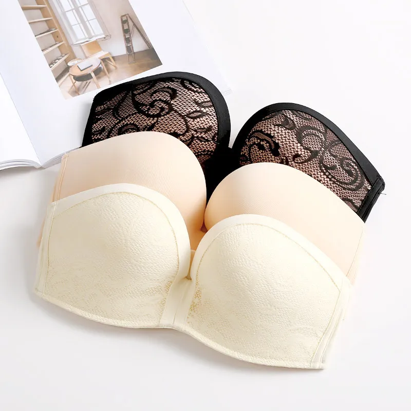 New Women Strapless Thin Invisible Bra Sexy Seamless Underwear Bridal Chest Paste Wedding Gather Non-slip Bra