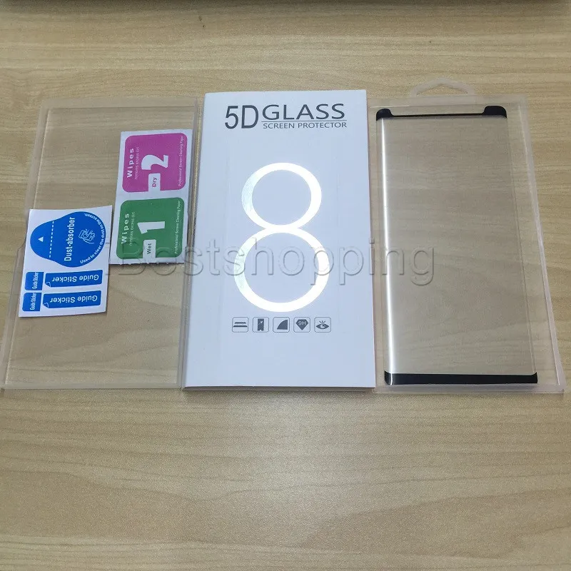 Goed gehard glazen scherm beschermer kas vriendelijke gebogen 3D -zijlijm voor Samsung Galaxy S22 S21 S20 S20 Ultra S10E S8 S9 S10 Plus Opmerking 20 10 9 8 met retailpakket
