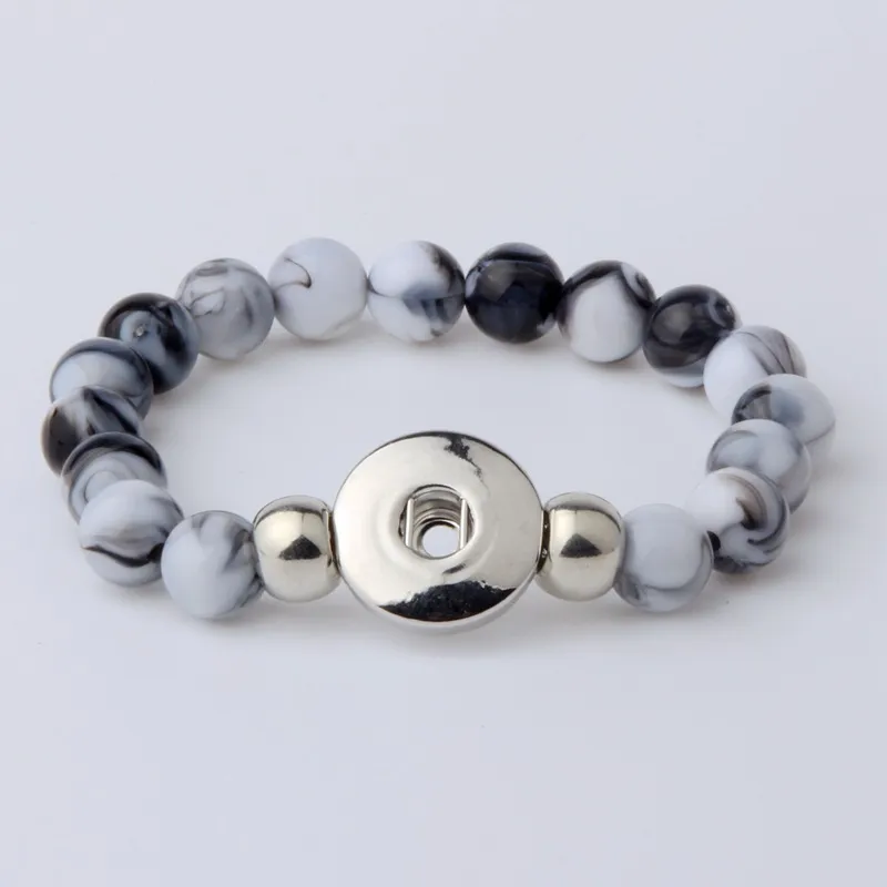 18mm snap button Natural Stone Beads bracelet and bangles fit ginger snap jewelry diy making