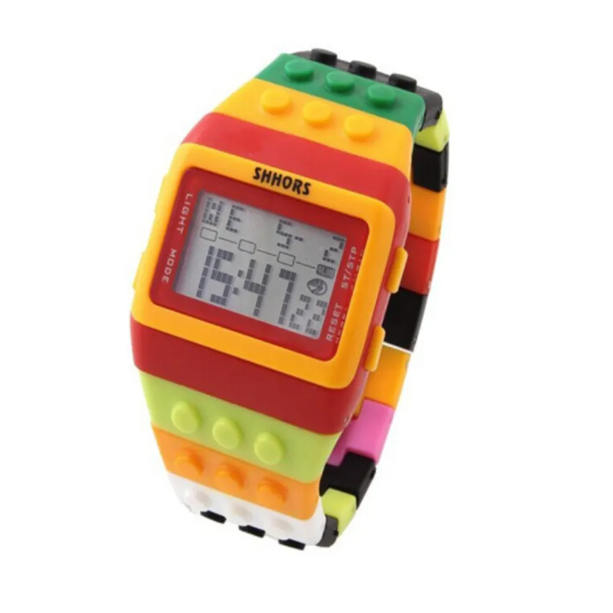 Netop Shhors Numérique LED Montre Arc-En-Ciel Classique Bande Colorée Unisexe Mode Montres Bonne Natation Beau Cadeau Pour Enfant Gratuit DHL