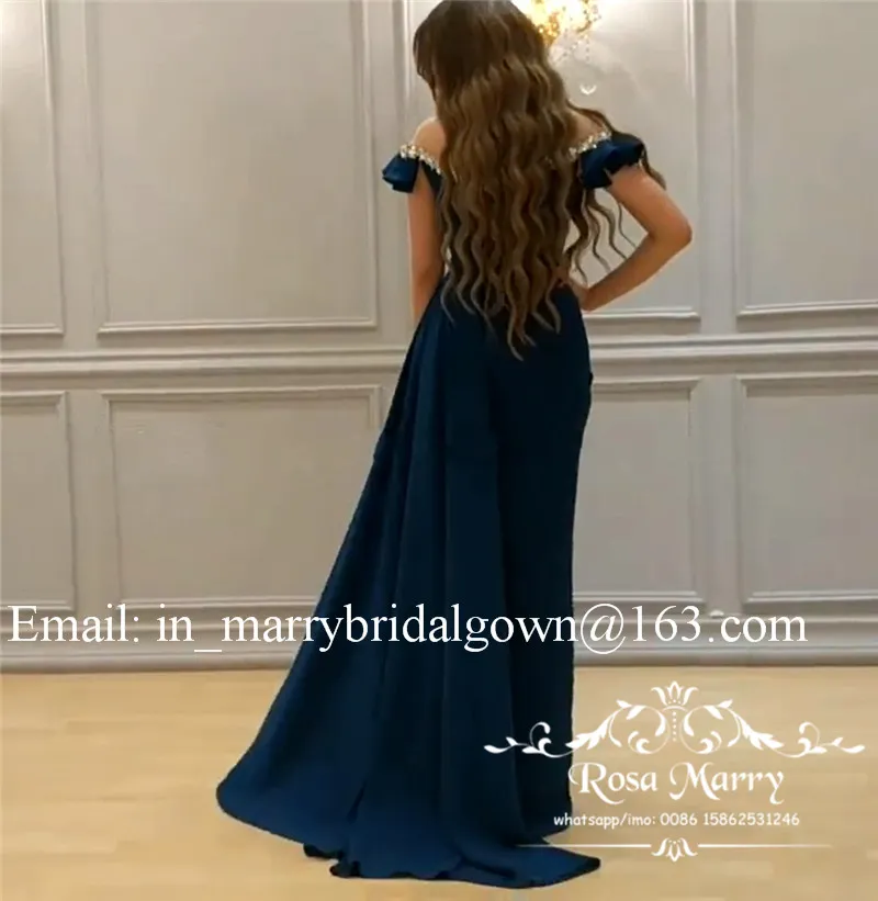 Arabski design Mermaid plus size sukienki wieczorowe 2020 Yousef Aljasmi Cekinowe koraliki Wysokie Split Afryki Formalne Dresses Party Evening Prom Suknia