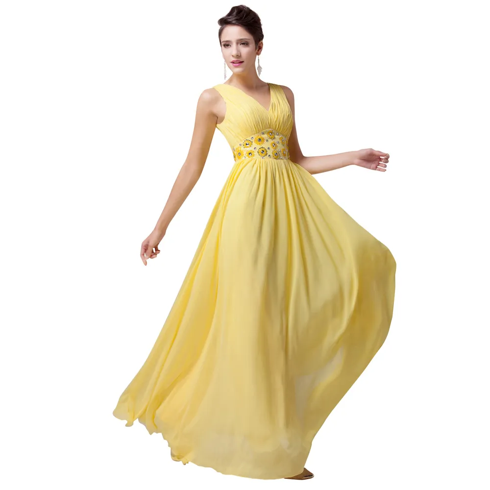 Catar 2024 feito sob encomenda plus size amarelo sem costas vestidos de noite longo decote em v vestidos de baile vestido formal jantar festa robe de soiree