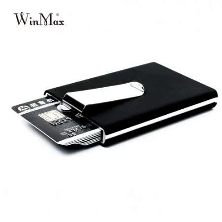 WinMax Svart kvalitet Kreditkortshållare Vattentät Kontantpås Pocket Box Aluminium Business Män ID Korthållare Present Plånböcker