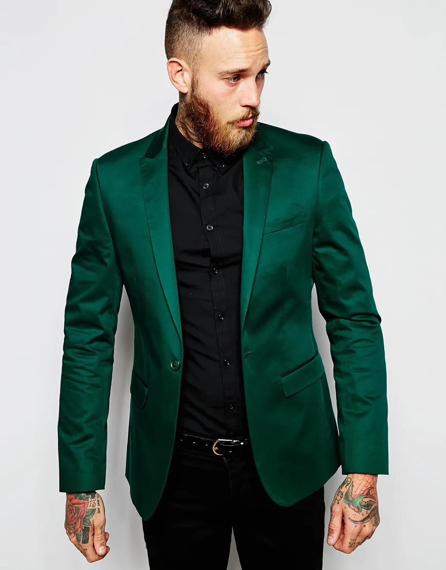 Nuovi arrivi 2018 Abiti da uomo Design italiano Green Stain Giacca Smoking dello sposo uomo Abiti da sposa uomo Costume Mariage Homme250U