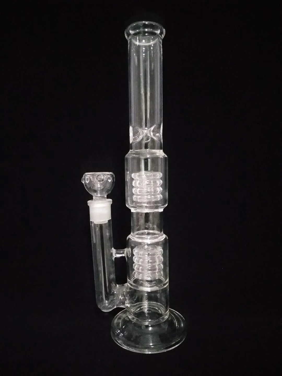 2018 Nyaste 32cm Glas Bong Glas Vattenrör Glas Bongs med 14mm Joint White Free Shipping