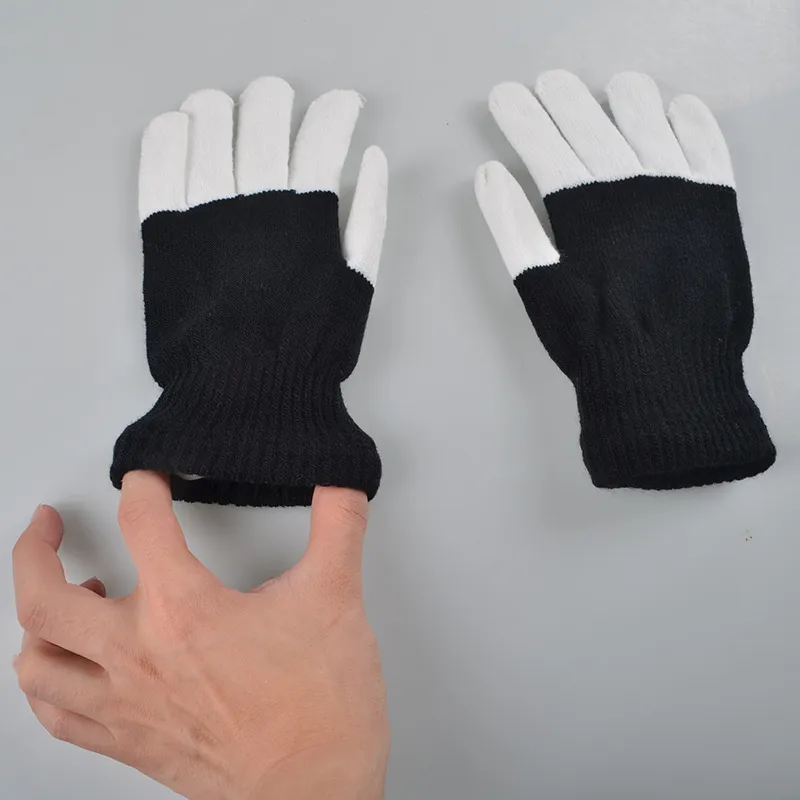 Neue LED Rave Handschuhe Mitts Flash Finger Beleuchtung Handschuh LED Bunte 7 Farben Licht Show Schwarz und Weiß Spielzeug