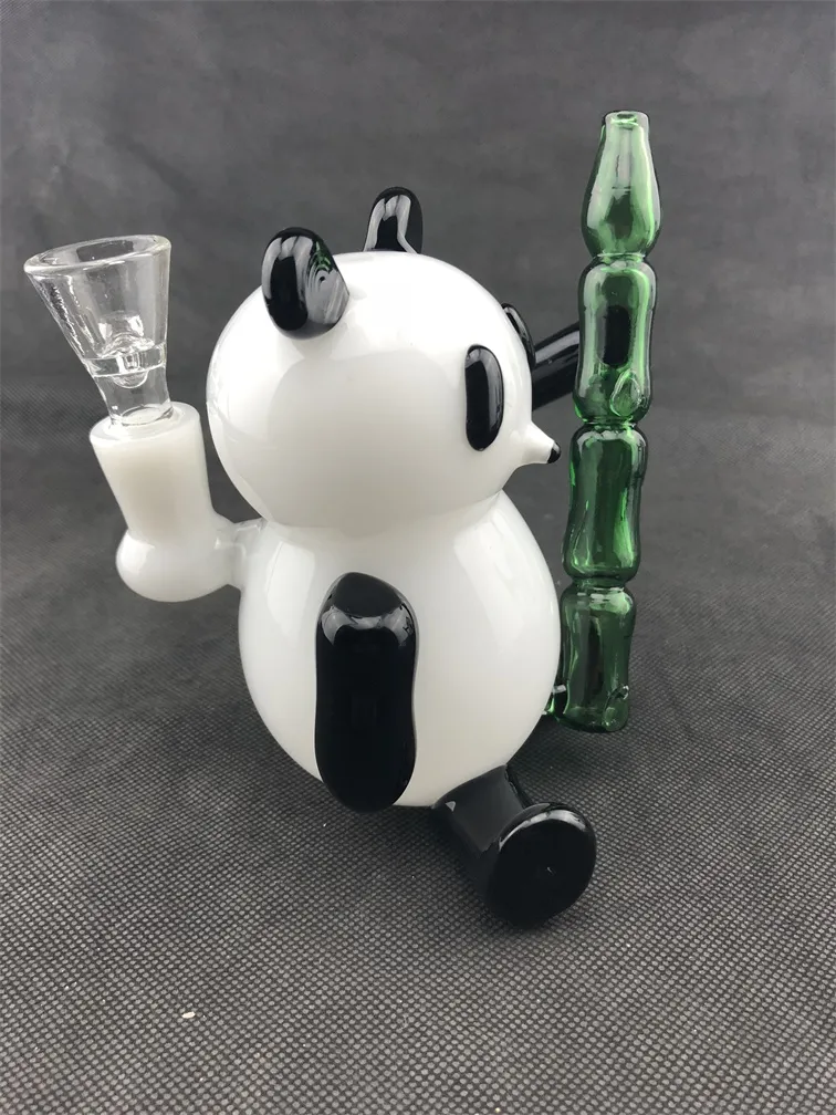 2018 Bong panda in vetro all'ingrosso, bong in vetro personalizzato Ciotola trasporto gratuito.14mm