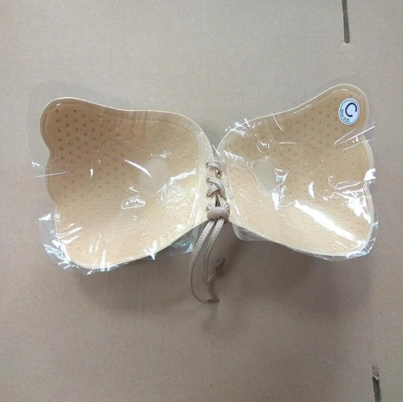 Sujetador sin tirantes para mujer, sujetador Invisible de mariposa sin alambre adhesivo autoadhesivo, ropa interior de boda de silicona, lencería Sexy, sujetador con mosca A B C D CUP