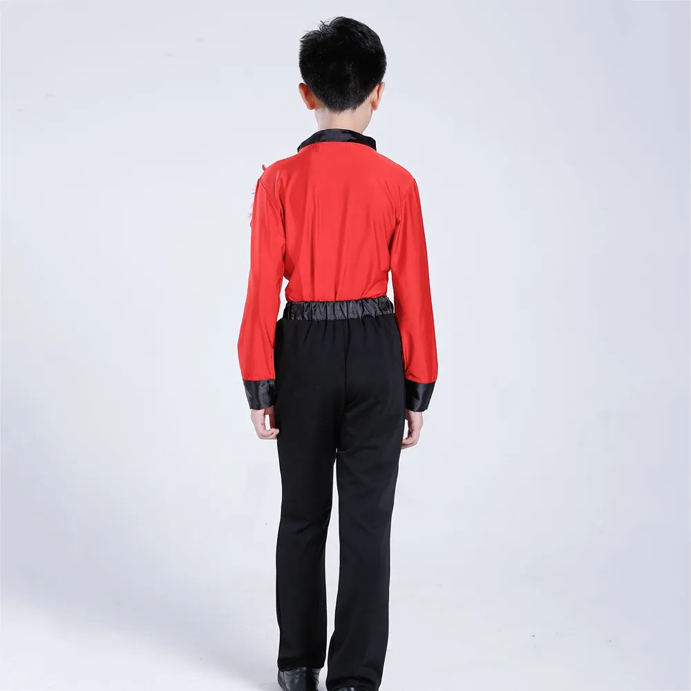 Mens Red Latin Dance Set Back For Ballroom Competitions And