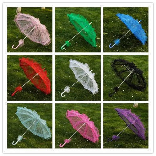 Bridal Lace Umbrella 2 Size Elegant Wedding Parasol Lace Craft Umbrellas For Show Party Decoration Dance Photo Props