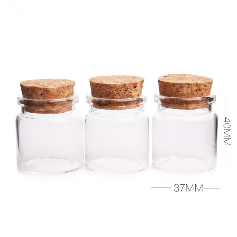 Cute 20ml Unbreakable Split Glass Vials With Corks 37x40x27mm