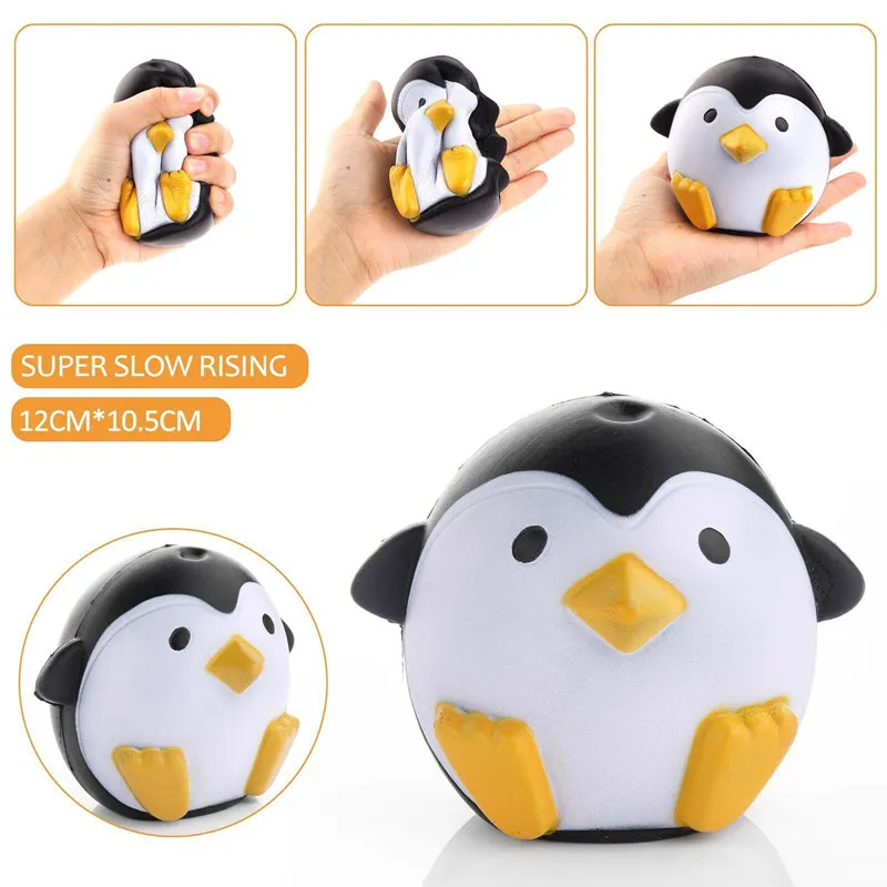 Giocattoli per bambini 12CM Palla antistress Spremere Giocattolo Kawaii Jumbo Giocattoli Squishy Animali a crescita lenta Pinguino Giocattoli antistress per bambini Giocattolo elastico