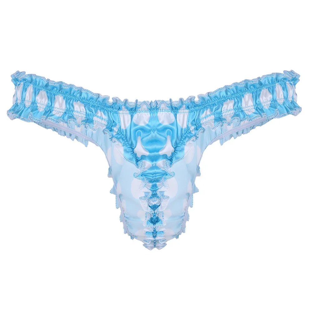 Iiniim Mens Satin Polka Dot Ruffled High Cut Bikini Sexy Lingerie Mens Cheeky Underwear From Stepheen 22.64 DHgate.Com