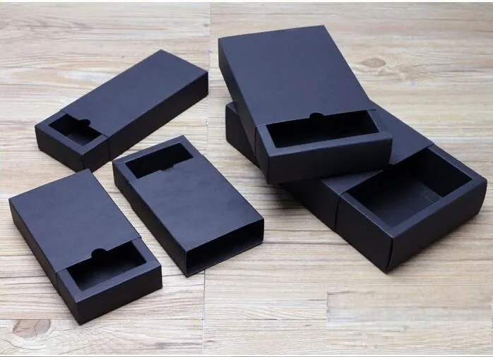 drawer shape Craft Gift Handmade Soap Packaging black Paper Boxes black kraft soap packaging box .12.02