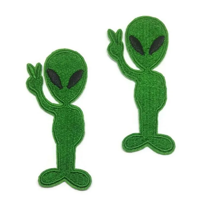 Cartoon Baumwolle Aliens Kleidung bestickt Eisen auf Patches für Kleidung DIY Streifen Motiv Applikationen parches279T