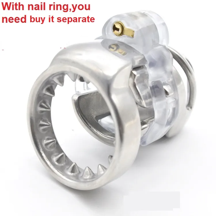 Dispositivi maschi 3D in acciaio inossidabile gabbia lunga gabbia staccabile PA blocco unghie sostituibile anello di sesso BDSM A3592908914