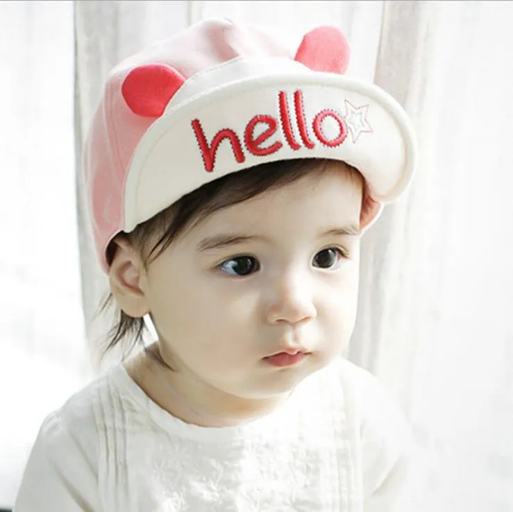 قبعة أطفال جديدة مع Cartoon Cat Design Kids Baseball Hat Boy and Girls Sun Hat Summer Cotton Casquett