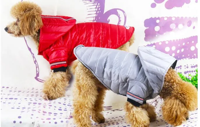 XS-XL Autunno Inverno Caldo Impermeabile Vestiti animali domestici cani di piccola taglia Chihuahua Caldo piumino Cappotto cani Felpe con cappuccio Animali domestici Vestiti cani con cappello