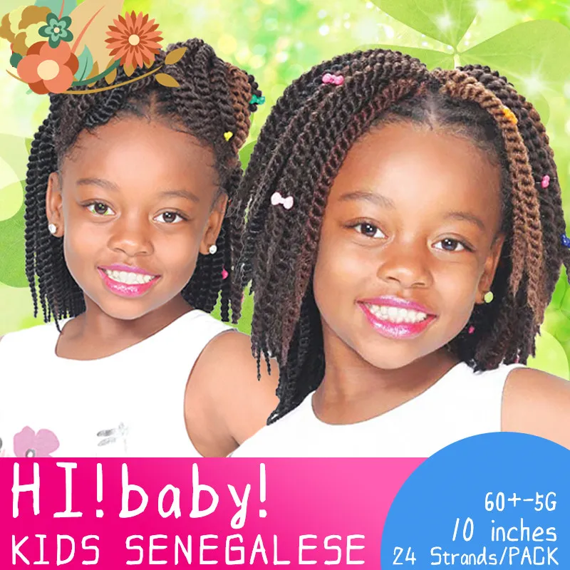 10 Inches Synthetic Crochet Hair Senegalese Twist Hair Crochet for Kid