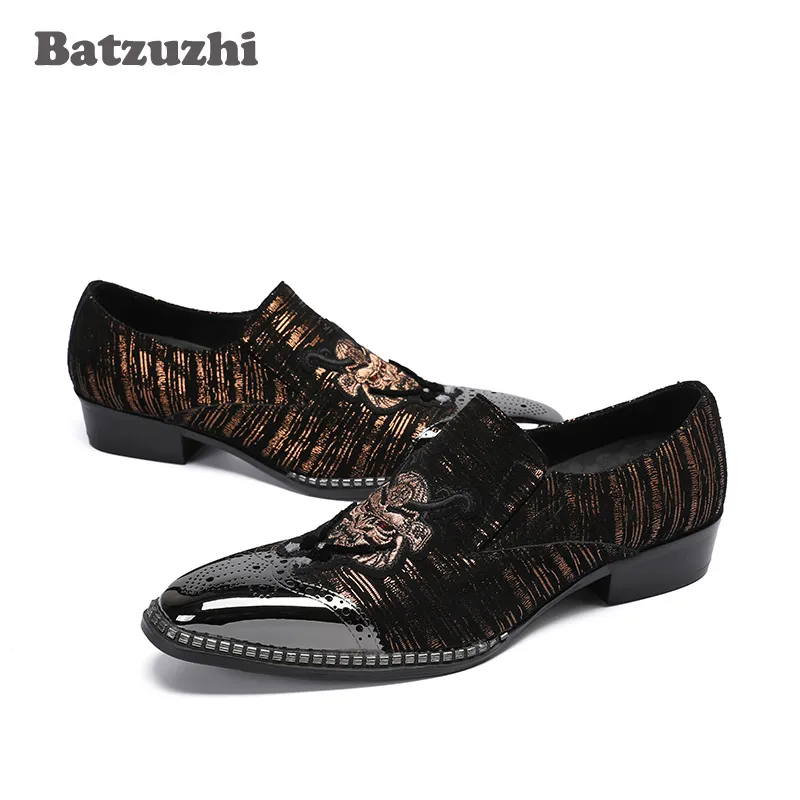 Zapatos de vestir de lujo tipo italiano para hombre, talla 8-46, zapatos de cuero genuino con punta estrecha, calzado de negocios y fiesta hecho a mano Sapato masculino3