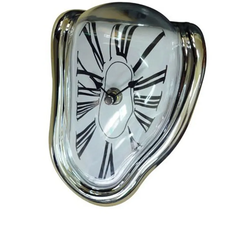 Wholeretro çarpıtılmış saat dik açı duvar saat modern tasarım erime süresi oturmuş saatler ev dekor retro clock7027504 kabul