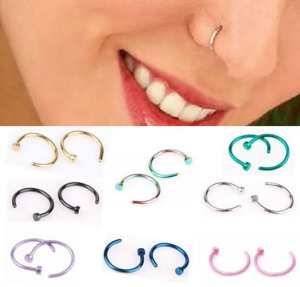 Nose Rings Body Piercing Jewelry Fashion Jewelry Stainless Steel Nose Hoop Ring Earring Studs Fake Nose Rings Non Piercing Rings