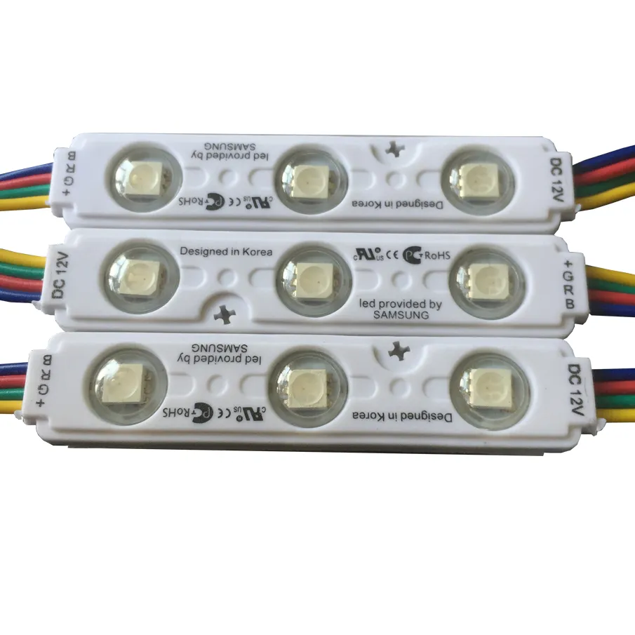 IP68 RGB LED 모듈 조명 DC12V 3 PCS SMD5050 LED 주입 모듈 Channer 편지를위한 조명 방수 픽셀 백라이트