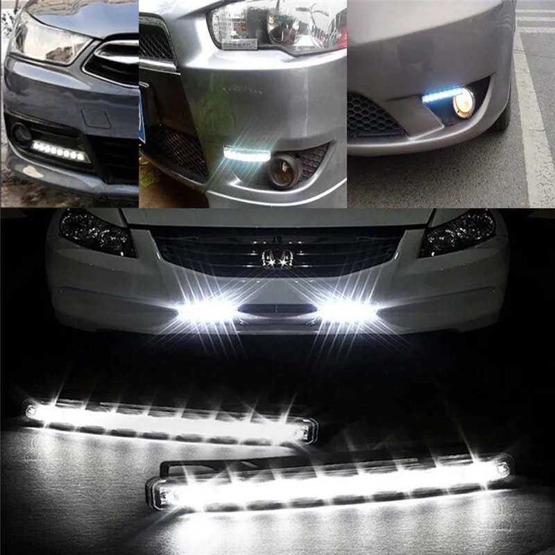 سيارة التصميم 8LED أثناء النهار تشغيل ضوء سيارات DRL The Fog Driving Lightlight Head Drl مصابيح ل أضواء الملاحة التلقائي الأبيض