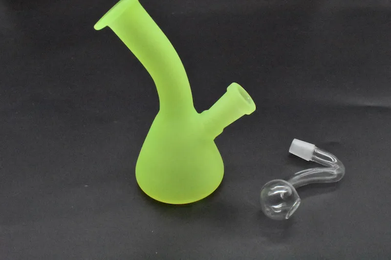 Buntes neues Design, leuchtende Mini-Glas-Wasserpfeifen, Bongs, Pyrex-Wasserbecher, Dab-Ölplattformen, Bong mit 10-mm-Glasölschale