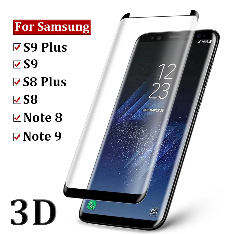 Voor Samsung Galaxy Note 9 Gehard Glass Dot 3D Curved Screen Protector Film voor Samsung Note 9 S9 S9Plus