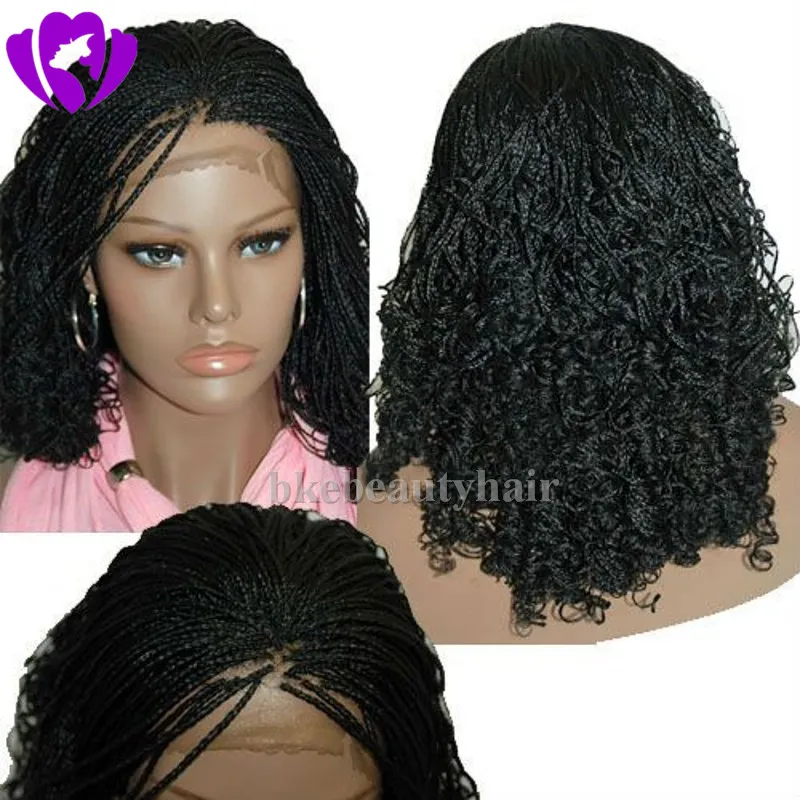 Черный ящик плетеный парик для женщин термостойкое волокно странный вьющиеся синтетический парик фронта шнурка с волосами младенца # 1b натуральный короткий парик косичек