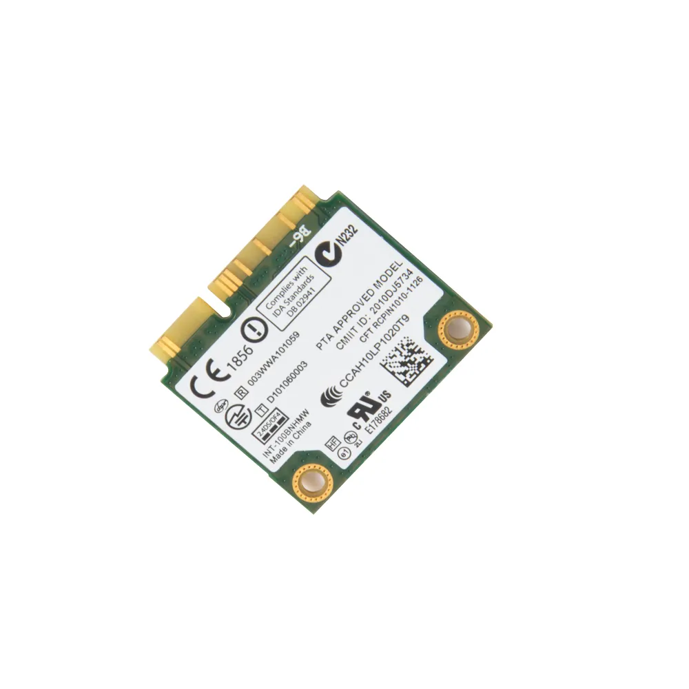 Intel Centrino Wireless-N 100 100BNHMW 802.11B / G / N 150MハーフPCI-Eカード用150MbpsのWiFiノートブックWLAN PCIeネットワークアダプタ