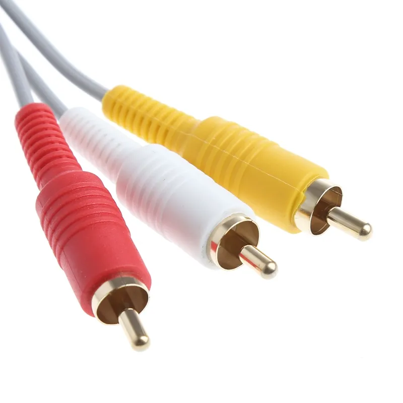 1.8M صوت فيديو AV Cable Lead Composite RCA A/V CORD محول Wii Wii U Wiiu سفينة سريعة عالية الجودة