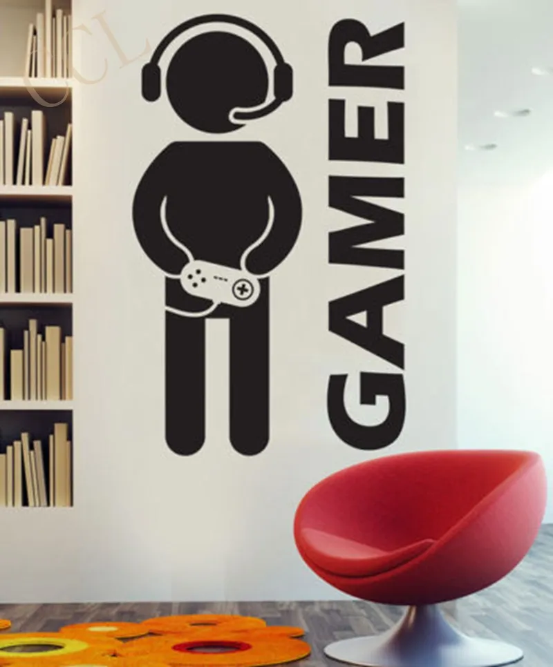 Jeu Gamer Sticker Mural Jeu Vidéo Art Wallpaper Joystick Vinyle Sticker  Mural Pour Garçons Chambre Salle De Jeux Décoration Du 14,8 €