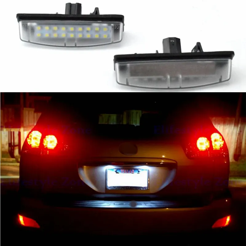 2pcs / lot LED 번호 번호판 램프 OBC 오류 무료 18LED 도요타 캠리 에코 프리우스 Lexus IS LS GS ES RX Mitsubishi Golt Plus