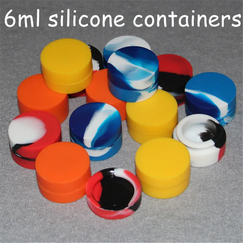Cajas al por mayor 6ml contenedores de cera de silicona tarro de aceite de silicona para tarros de silicona contenedor de dab libre de DHL