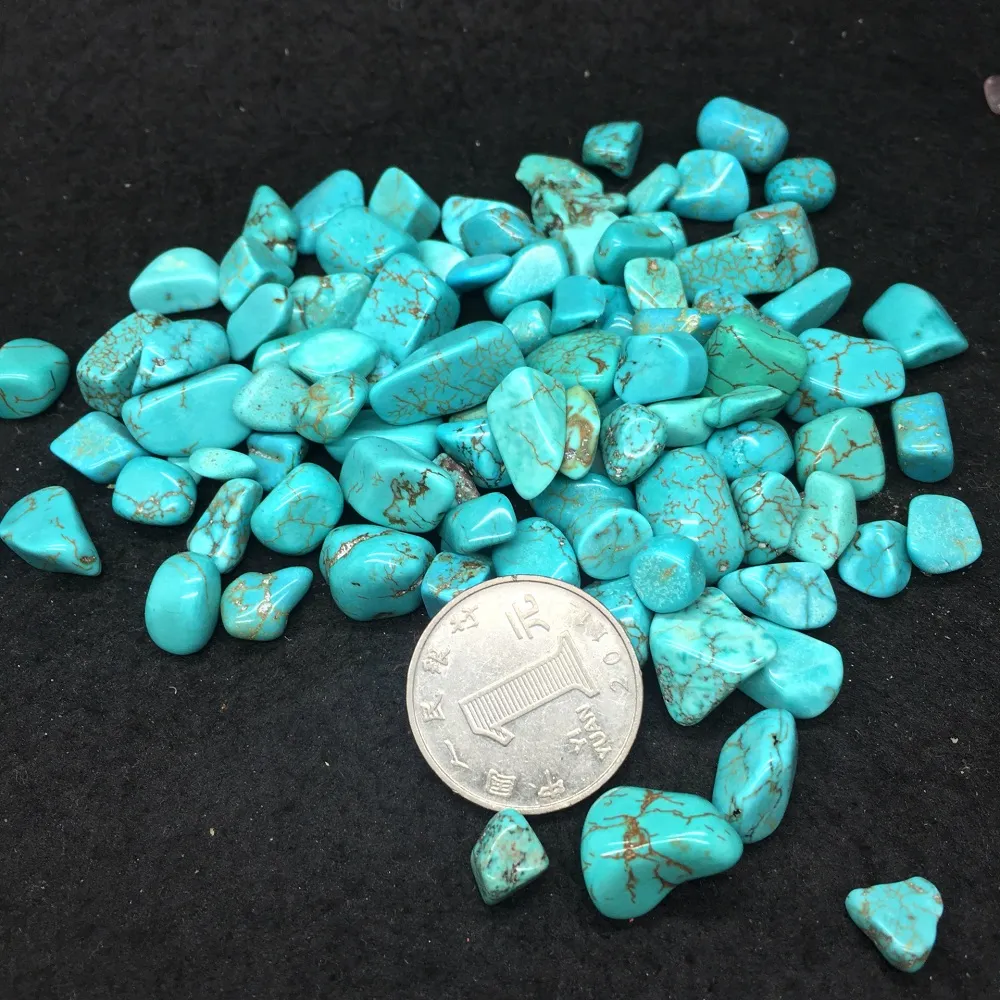 DingSheng Natural Green Turquoise Gravel Crystal Jade Quartz Tumbled Stone Ocean Minerals Chips For Gift Deco