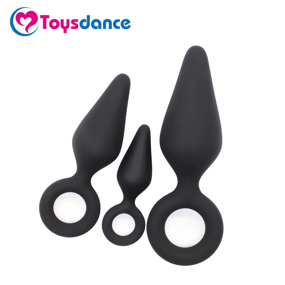 Toysdance 100% Silikon Material Butt Plug Mit Griff Ring Erwachsene Anal Sex Spielzeug Unisex Produkte Wasserdicht Glatte Anus Massager S924