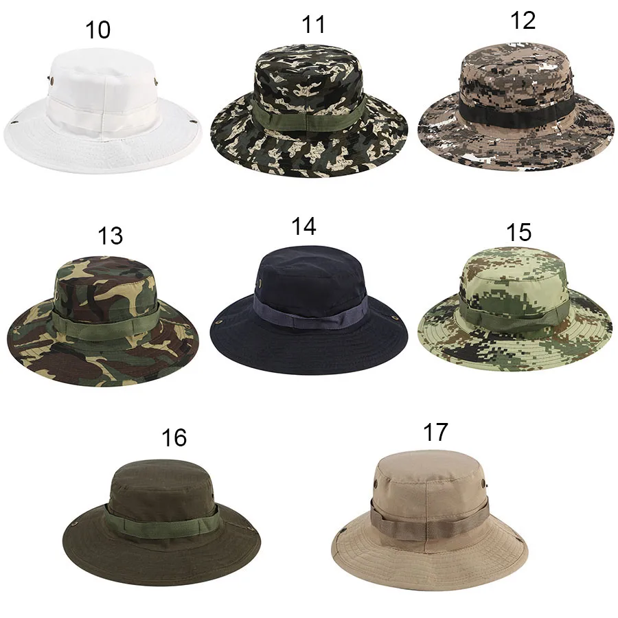 Ведро шляпы снайпер камуфляж Cap военная армия аксессуары походные шляпы джунгли восхождение cap 17 цветов большие мальчики зонт hat C4329
