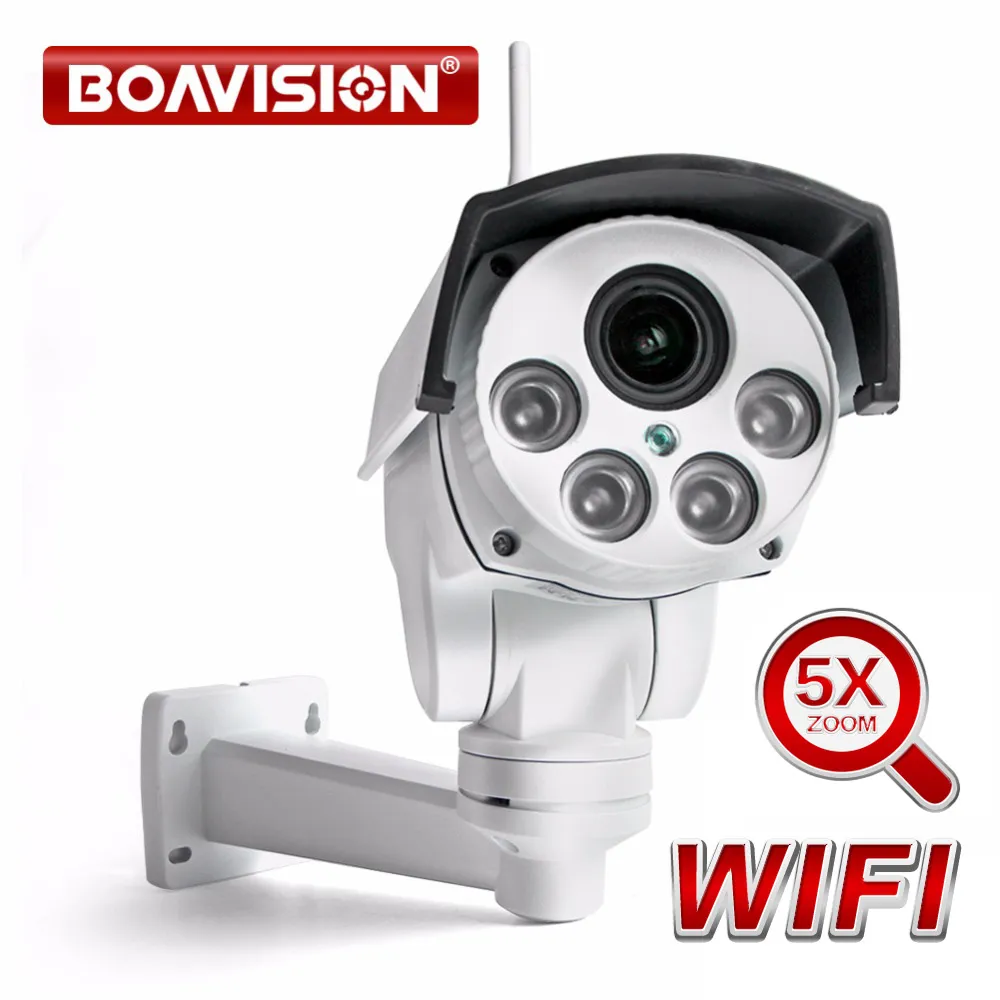 Wireless HD 1080P 960P رصاصة WiFi PTZ IP كاميرا الصوت 5x Zoom التركيز التلقائي 2.7-13.5mm 2MP في الهواء الطلق ir كامهي