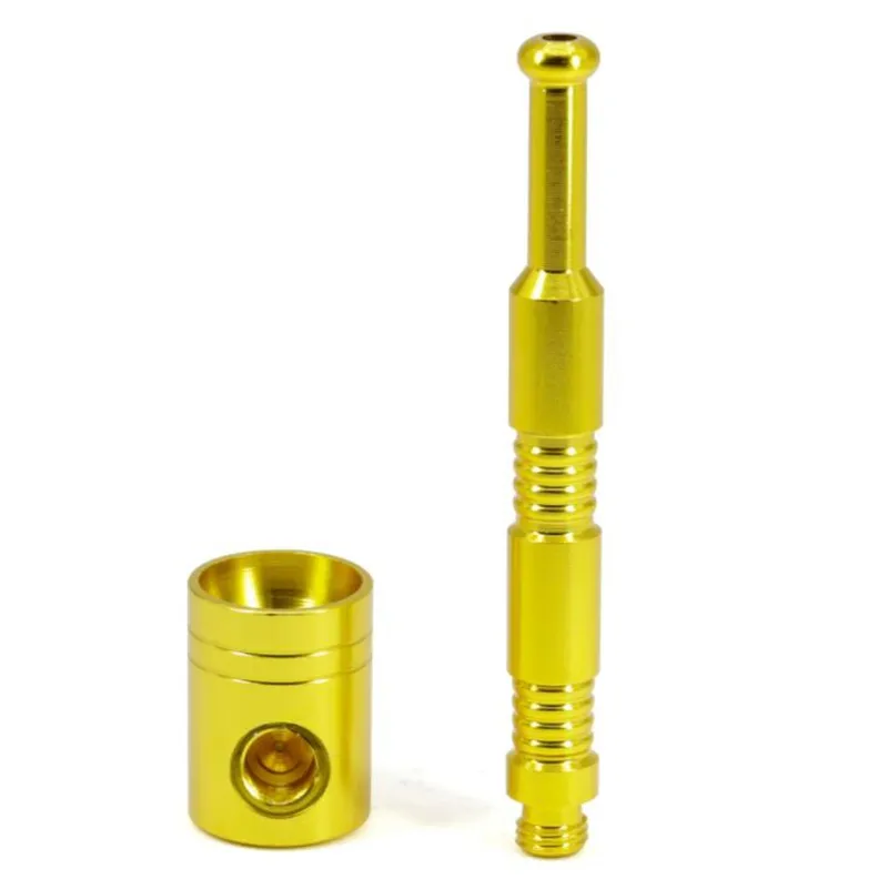 Il più recente martello tubi in metallo Tubo in oro Lega di alluminio Mini tubo tubi da fumo di alta qualità Design unico portatile Facile da trasportare pulito