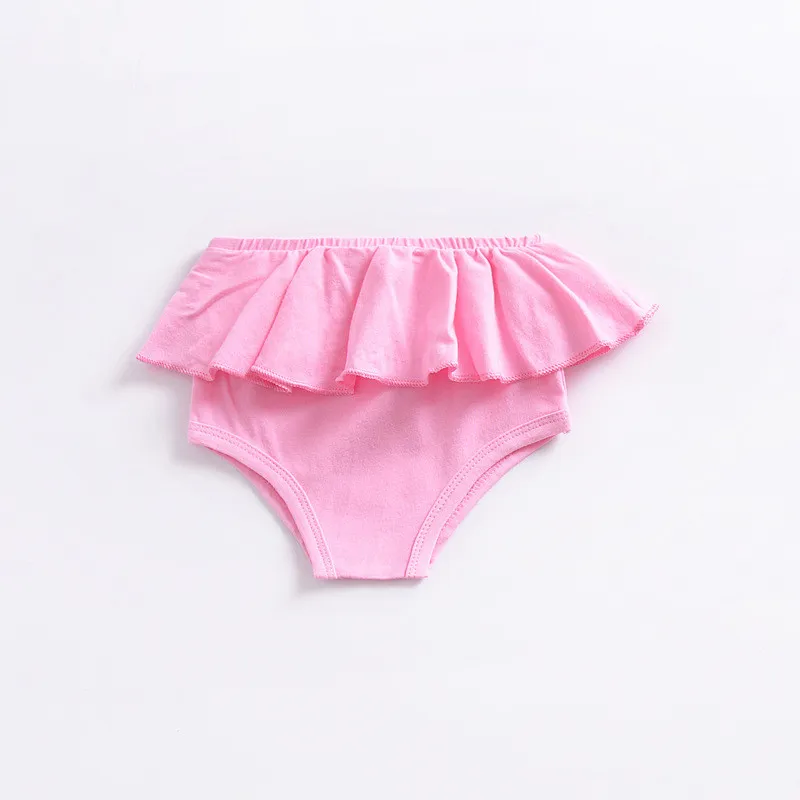 2018 sommar baby shorts flickor ruffle trosor bottnar barn godis färg shorts toddler spädbarn flickor bottnar blöja täcka blöja shorts kläder