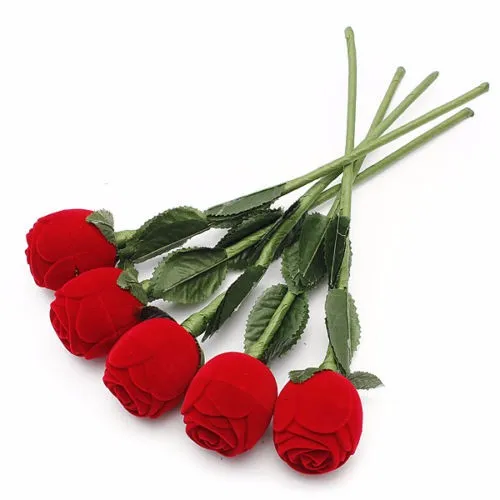 Ciondolo regalo ragazze Scatola anelli con fiori di rose rosse Scatole confezioni regalo gioielli con ciondoli orecchini di nozze feste