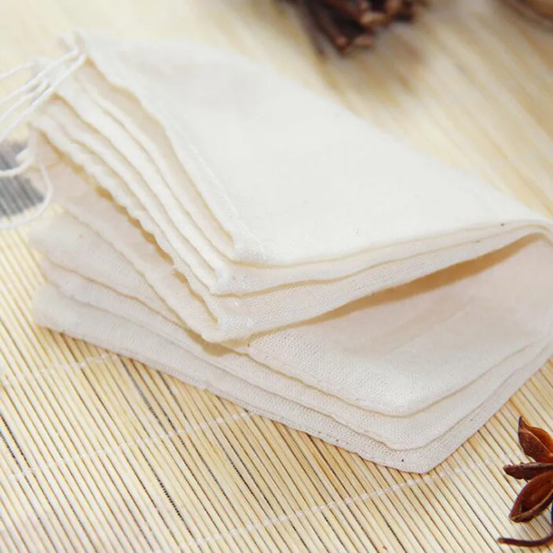 Teabags 10 x 15CM Empty Tea Bags With String Soup Bags Cotton Filter Bag for Herb Loose Tea No Bleach ZA6254