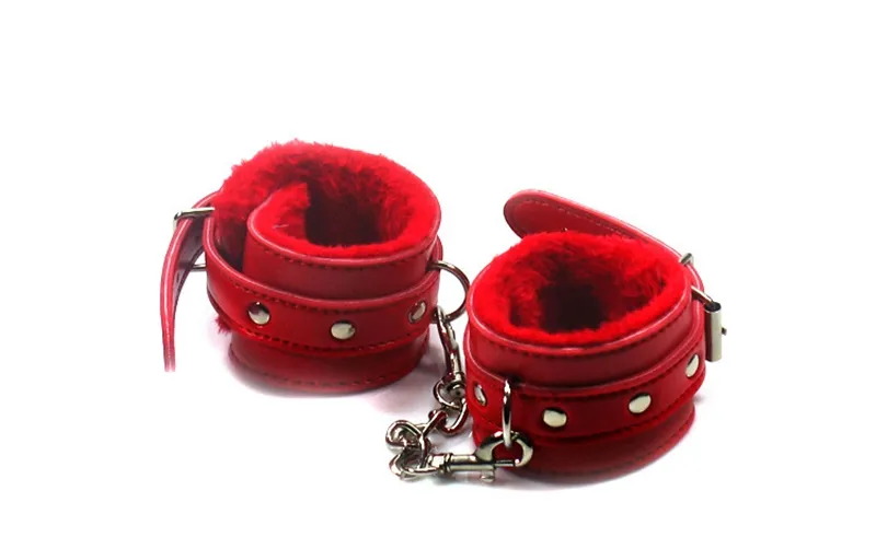 Plush Handcuffs Sex Toys Leather With Chain SM Appliances Handcuffs RPG Beauty And Beast Women bdsm Bondage Erotic Toys