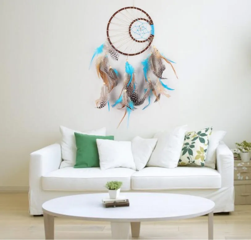 Handmade Feathers Dream Catcher Hunter substance attrape reve Car Home Wall Hanging Decoration Room Ornaments Mascot Gift GA130