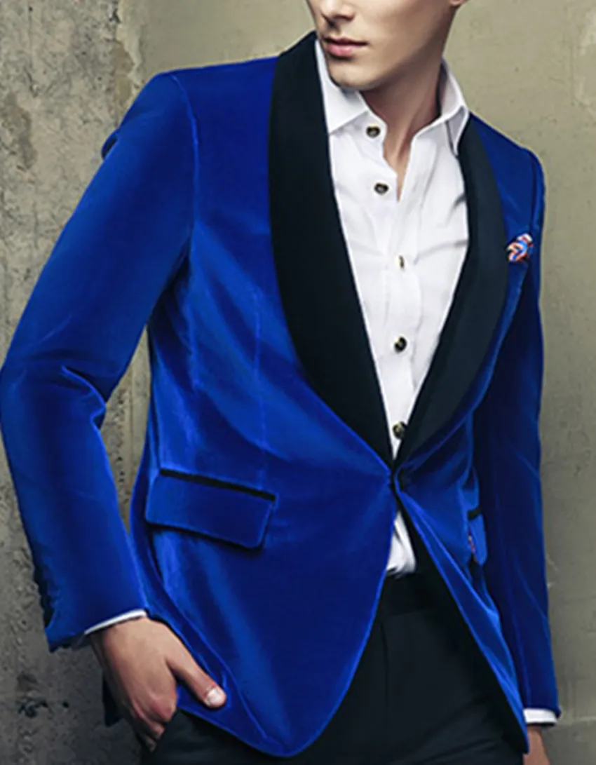 Trustworthy Groomsmen One Button Blu (giacca + pantaloni + cravatta) Smoking dello sposo Groomsmen Best Man Suit Abiti da sposa uomo Birridegroom m139