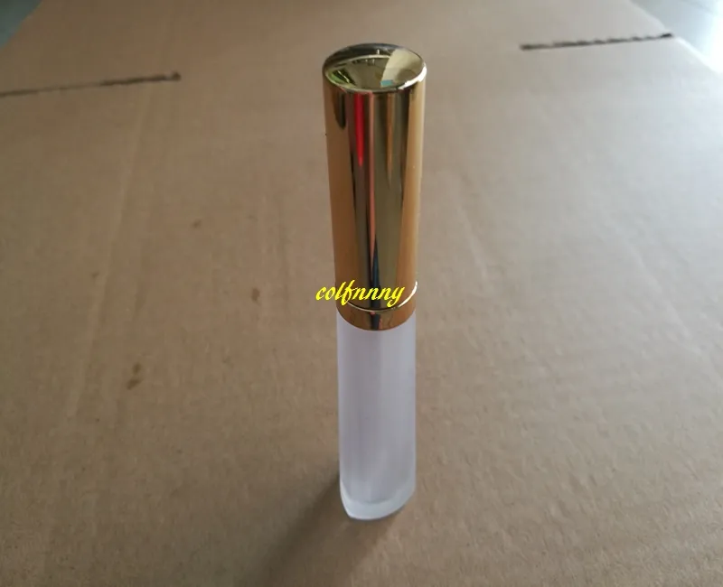 5 ML tube de brillant à lèvres mat vide bouchon en or 5g Triangle brillant à lèvres bouteille conteneur maquillage huile pour les lèvres conteneur C53142