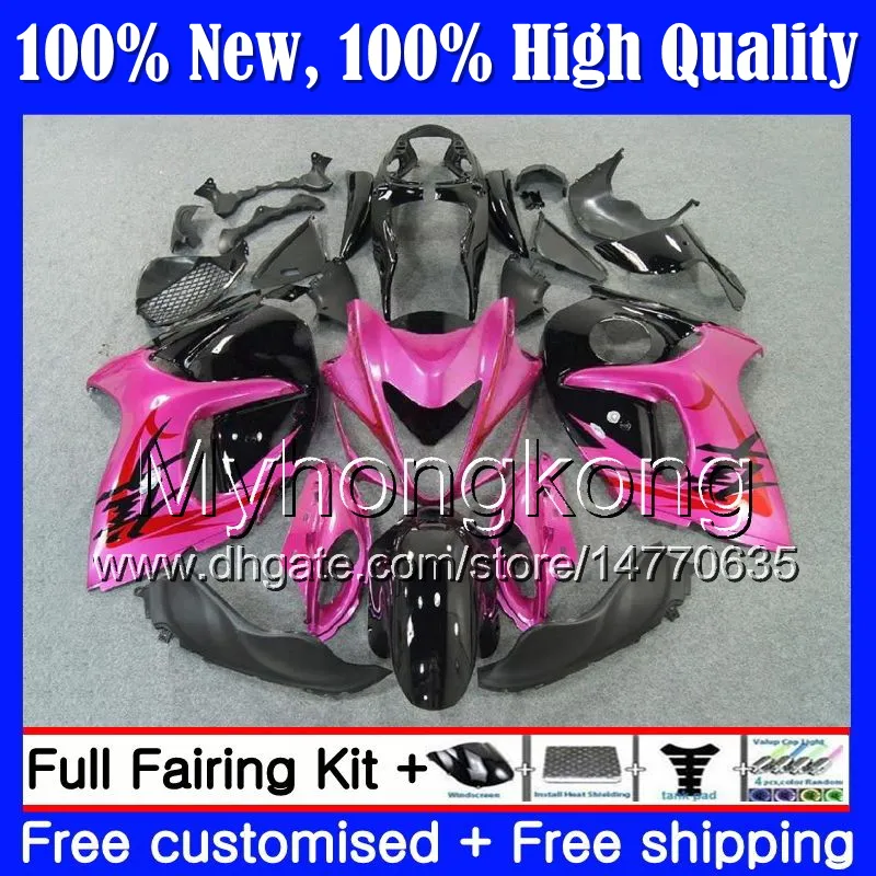 هيكل لسوزوكي هايابوسا GSXR1300 08 09 10 11 19MY33 GSX R1300 12 13 14 15 Pink black GSXR 1300 2012 2013 2014 2015 Fairing Bodywork