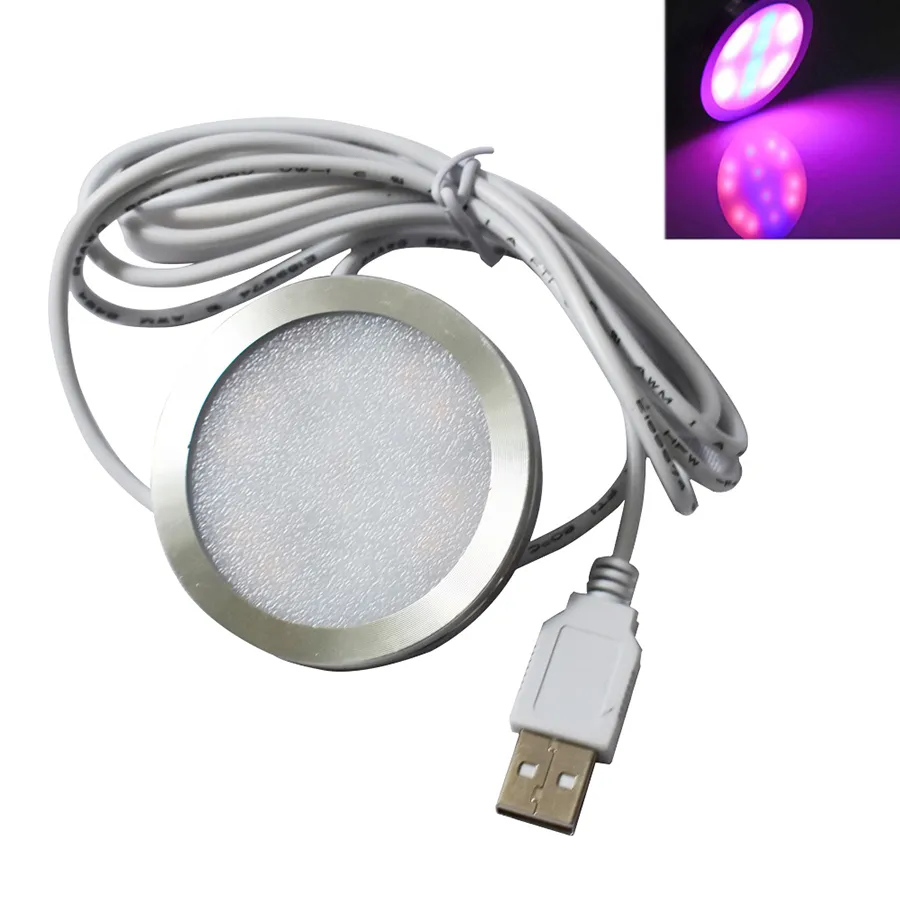 Spettro completo 4W 12 LED USB Led Coltiva la luce Semi di ortaggi per fiori Lampada per la crescita delle piante idroponica rossa e blu